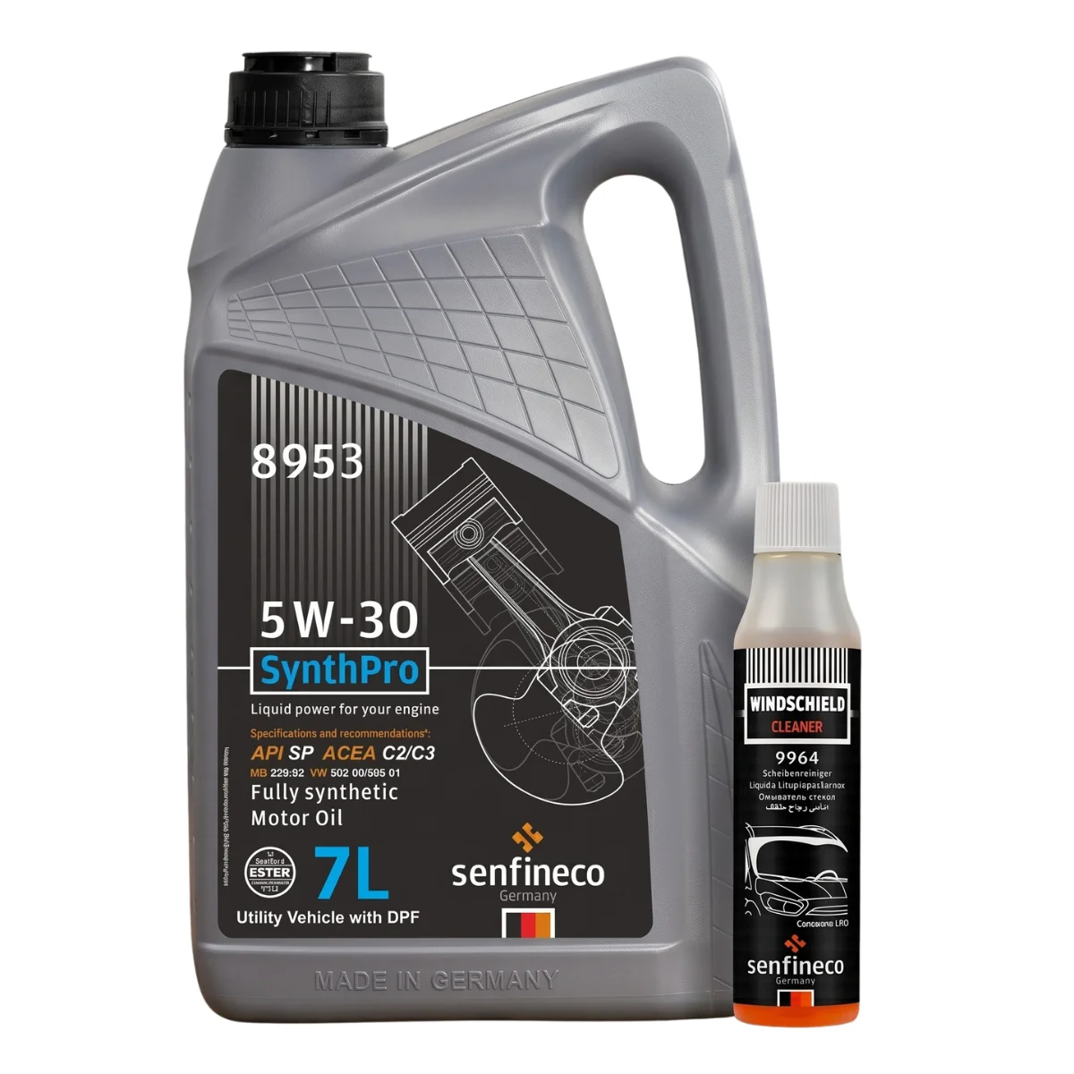 Aceite 100% sintético ALEMAN + Limpia parabrisas concentrado de regalo
