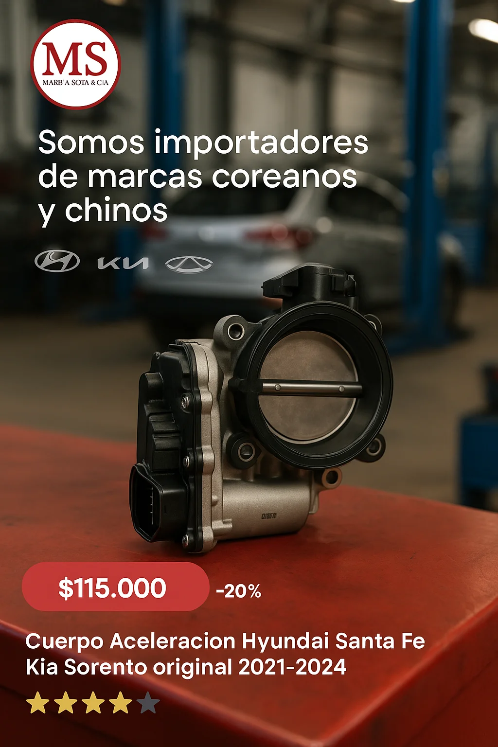Cuerpo Aceleracion Hyundai Santa Fe Kia Sorento original 2021-2024 3