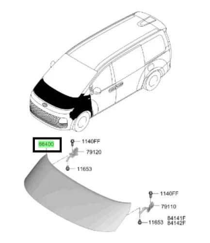 Capot Hyundai Staria 19- 24 Original 66400Cg000