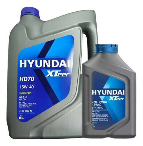 Pack Aceite Hyundai Xteer Sintético 15W 40 Diesel 7 Litros