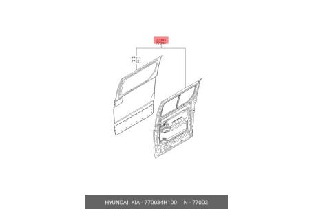 Puerta Corredera Derecha Abierta 2008 19 Hyundai H1 Original 770044H060